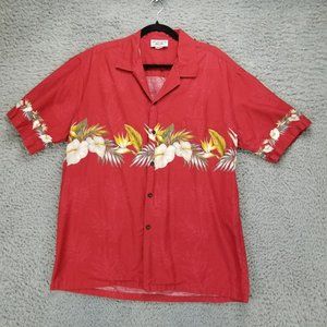 Pacific Legend Shirt Mens XL Red Short Sleeve Made In Hawaii Vintage Button Up